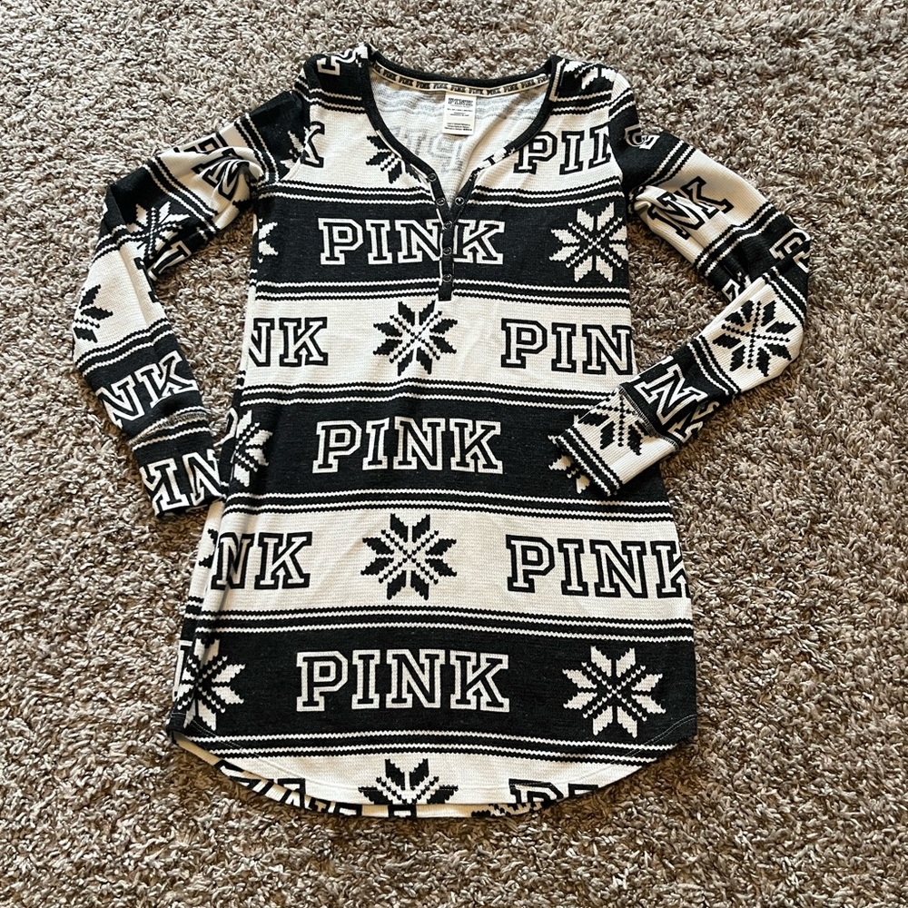 PINK Victoria's Secret Black and White Pajama Dress